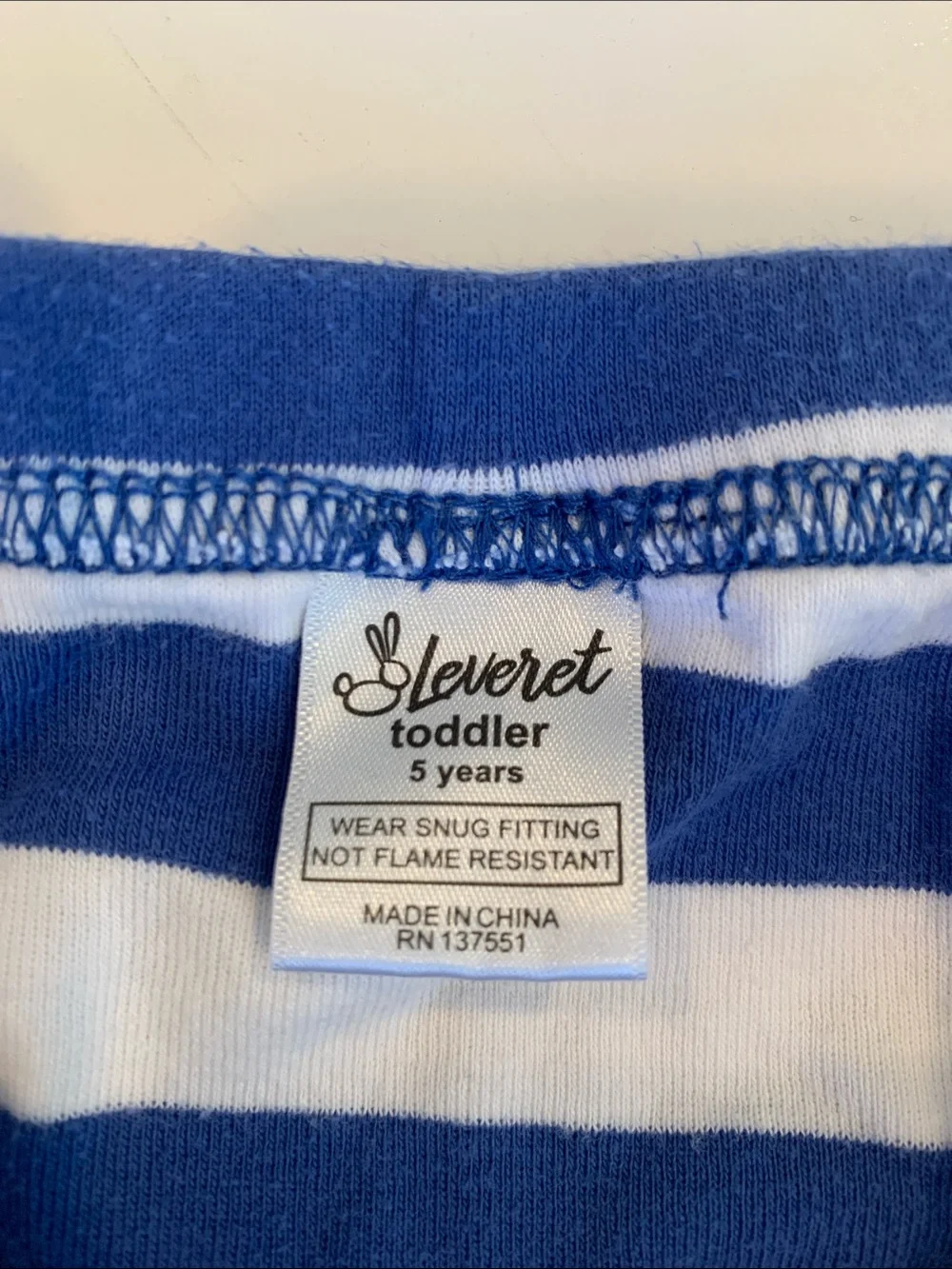 Leveret Boys Size 5T Blue and White Striped 100% Cotton Pajama Shorts Bottoms